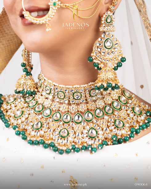 Pure Indian Jadeno Luxe Statement Kundan Bridal Set